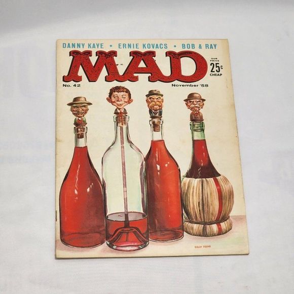 MAD Magazine #42 October 1958 E.C. Publications Alfred Bottle Stopper Cover Rare - Picture 2 of 7
